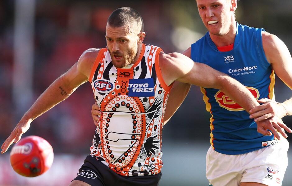 Sam Reid GIANTS defender Sam Reid is enjoying a strong run of form. - AFL,GWS Giants,Sam Reid,Alex Sexton,Leon Cameron